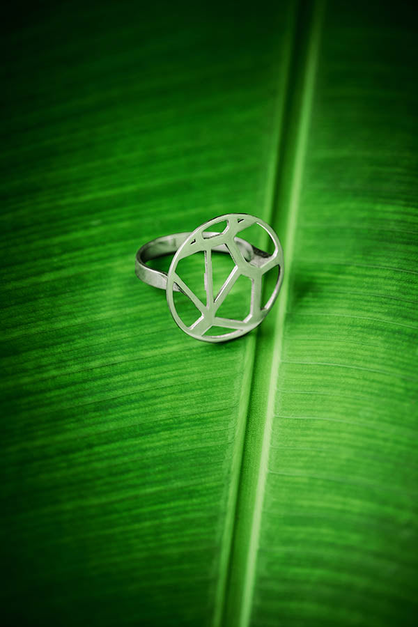 Voronoii silver ring