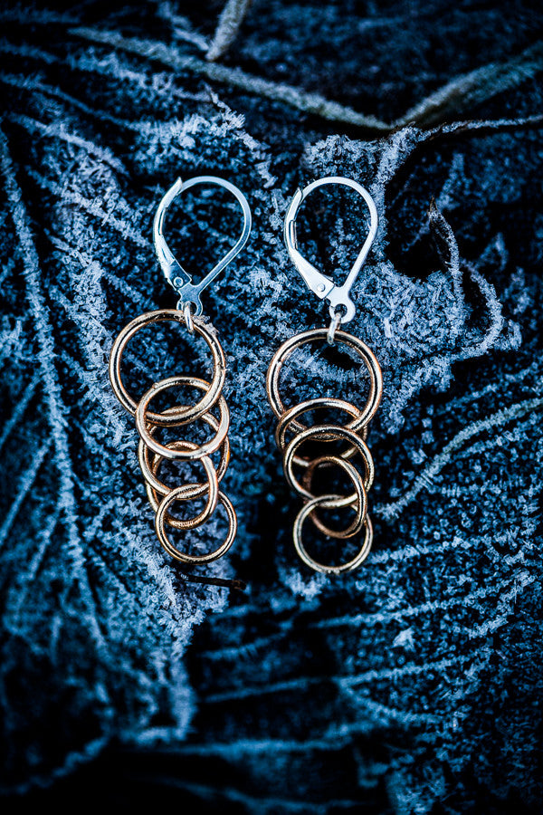 Torii raw bronze earrings