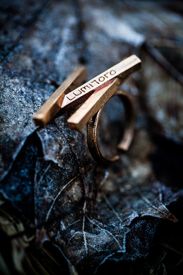 Stickii raw bronze ring III