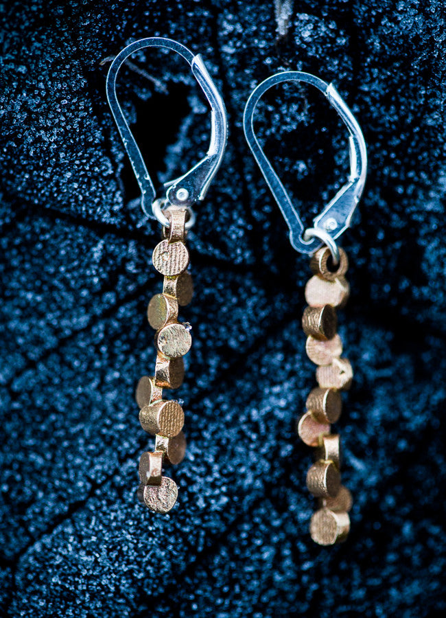 Tubii raw bronze earrings