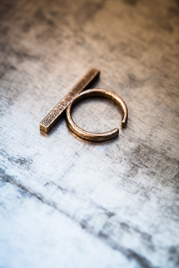 Stickii bronzed steel ring I