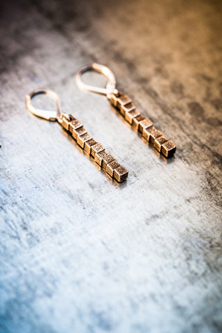 Cubii bronzed steel earrings