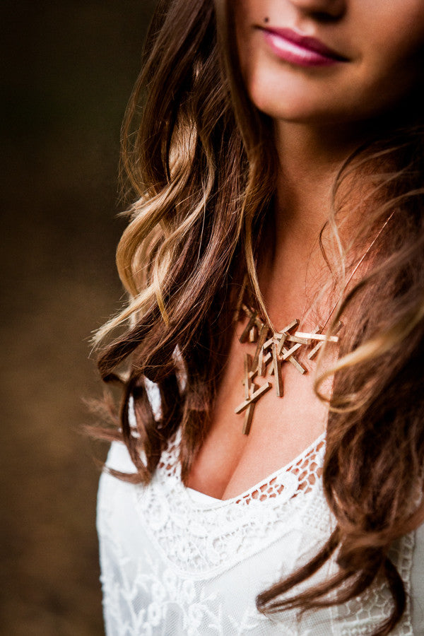 Stickii raw bronze necklace