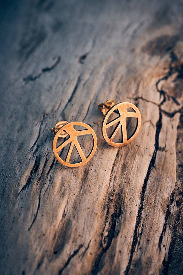 Voronoii raw bronze stud earrings