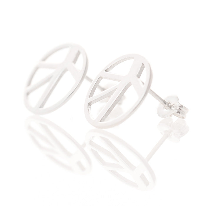 Voronoii silver stud earrings