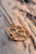 Voronoii raw bronze pendant long