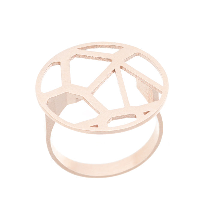 Voronoii raw bronze ring