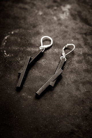 Stickii matte black earrings