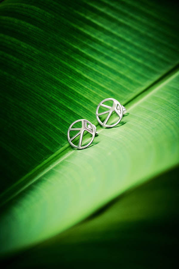 Voronoii silver stud earrings